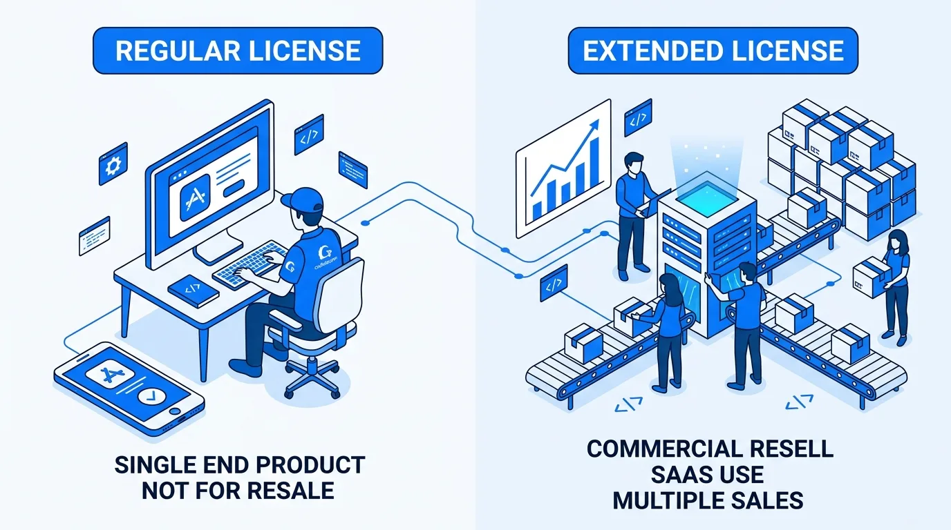 CodeCanyon Regular vs Extended License for Flutter Apps