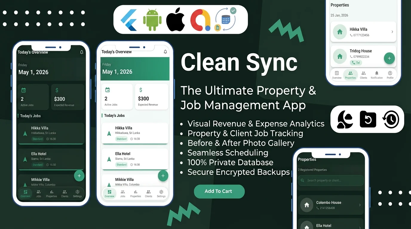 CleanSync - Offline Cleaning & Job Management Flutter App